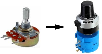 single turn potentiometer replaced by multiturn potentiometer