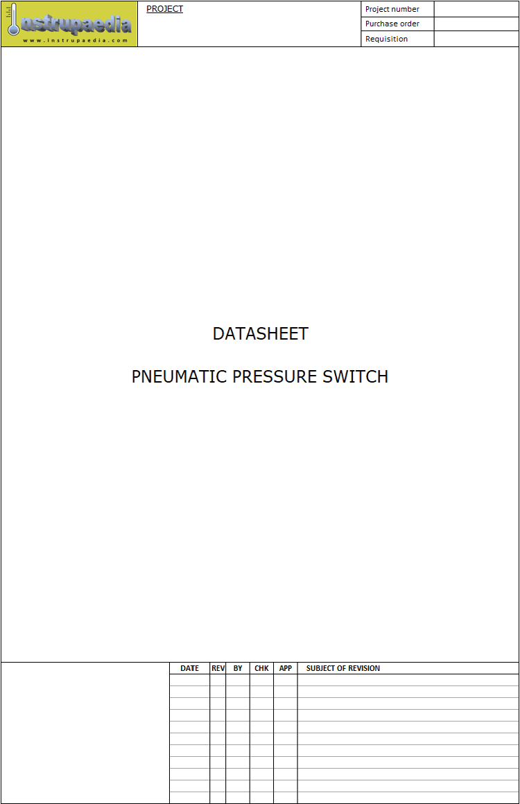 PDF pneumatic pressure switch datasheet for medium size projects